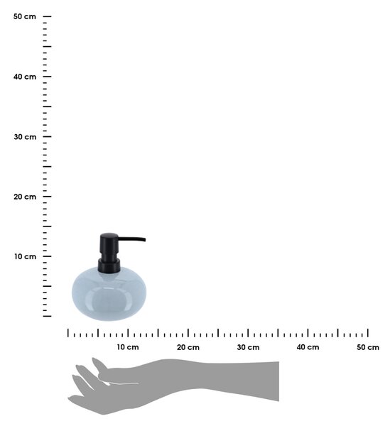 Dávkovač mýdla Laveo, modrá/s černými prvky, 400 ml