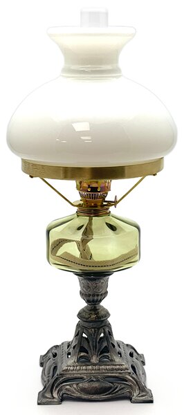 Sklárna Častolovice - Petrolejová lampa s cínovou nohou