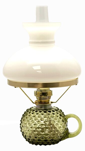 Sklárna Častolovice - Petrolejová lampa - Hobnail - Ananas - Ema - lesní zelená - komplet 3