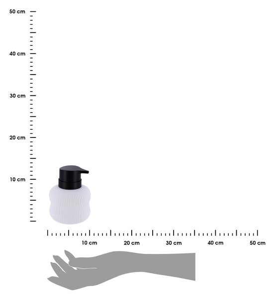 Dávkovač mýdla Ceran, bílá/s černými prvky, 300 ml