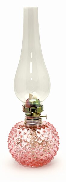 Sklárna Častolovice - Petrolejová lampa Ema - Hobnail - Ananas - růžová