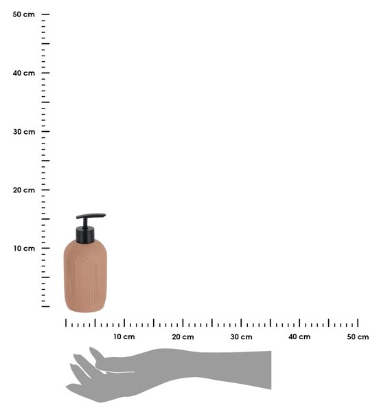 Dávkovač mýdla Elya, pudrová/s černými prvky, 400 ml