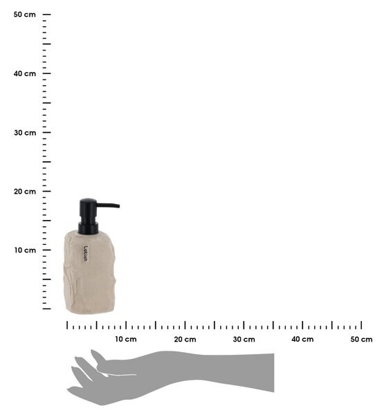 Dávkovač mýdla Paola, písková/s černými prvky, 400 ml