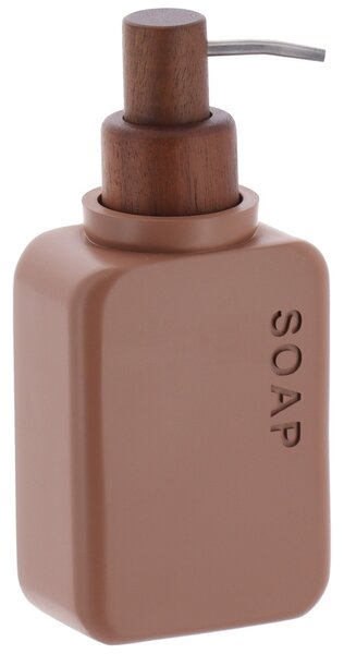 Dávkovač mýdla Salva, hnědá/s dřevěnými prvky, 300 ml