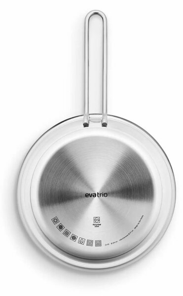 Eva Trio Multi 5-ply nerezová pánev 24 cm, prémiová 5vrstvá indukční pánev na steaky a prudké restování