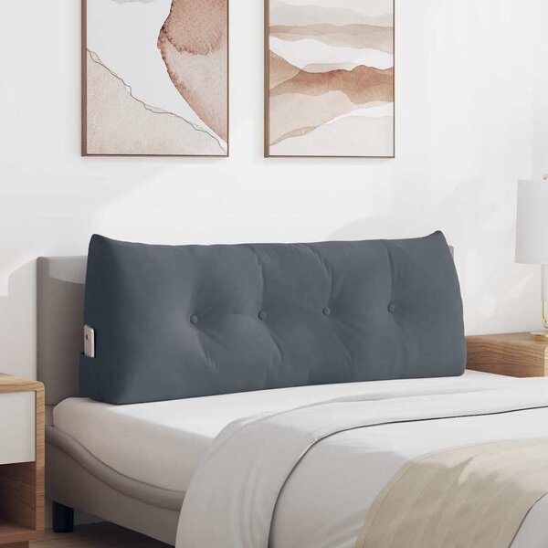Polštář na záda Tmavě šedá 120 x 24 x 50 cm samet