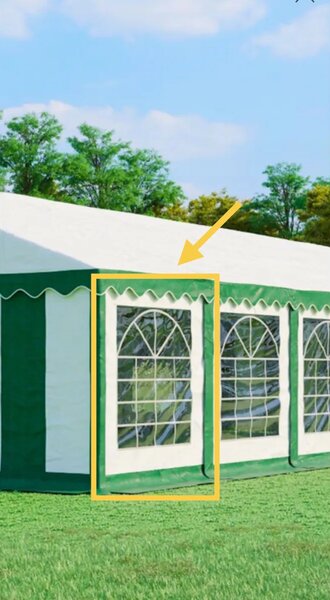 Bočnice 2x2m PVC - S oknem barva Zeleno-bílá