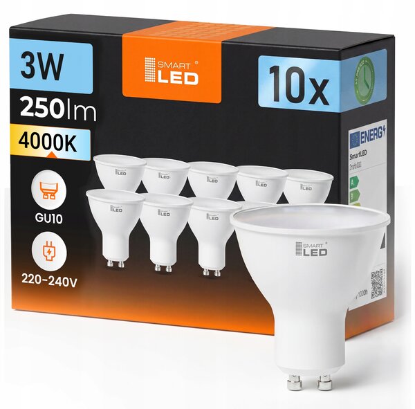LED žárovka Smartled GU10 3W neutrální bílá 360 lm mléčná