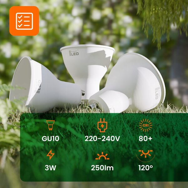 LED žárovka Smartled GU10 3W neutrální bílá 360 lm mléčná