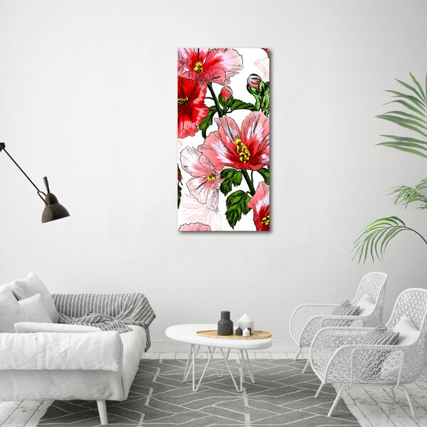Vertikální Moderní obraz canvas na rámu Ibišek ocv-65039906