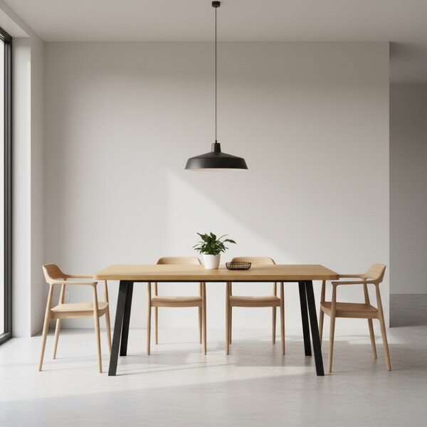 Jídelní stůl s masivní dubovou deskou Convex 1400 x 900 mm