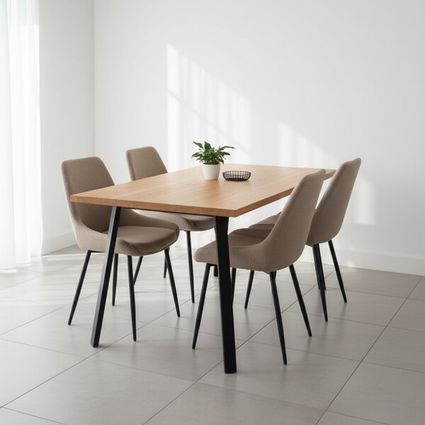 Jídelní stůl s masivní dubovou deskou Convex 1400 x 900 mm
