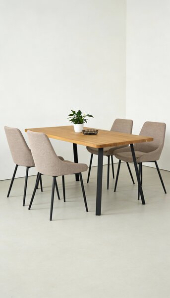 Jídelní stůl s masivní dubovou deskou Convex 1400 x 900 mm