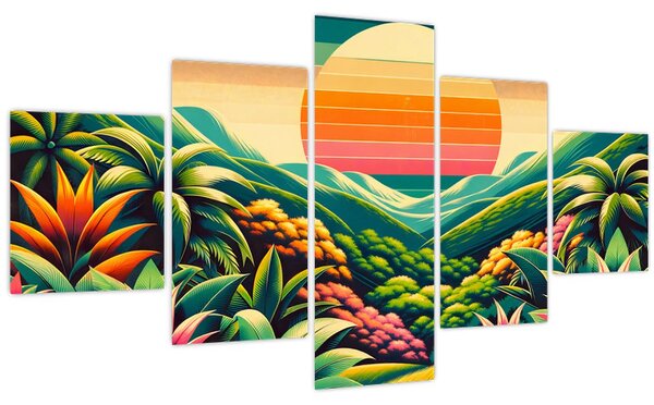 Obraz - Pestrobarevný západ slunce (125x70 cm)