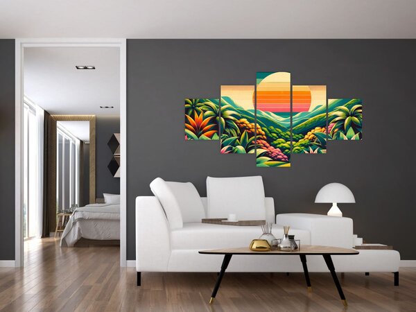 Obraz - Pestrobarevný západ slunce (125x70 cm)