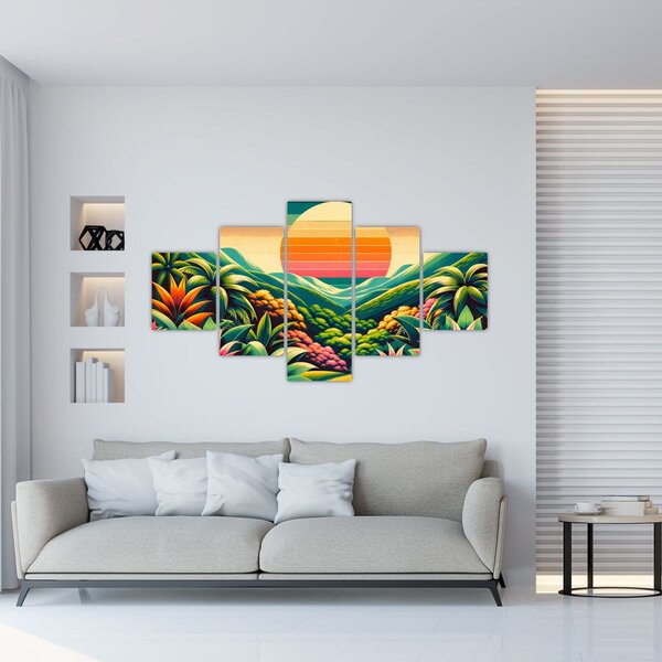Obraz - Pestrobarevný západ slunce (125x70 cm)