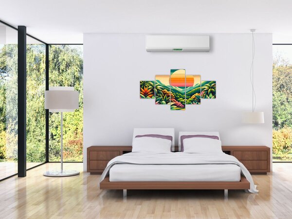 Obraz - Pestrobarevný západ slunce (125x70 cm)