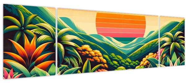 Obraz - Pestrobarevný západ slunce (170x50 cm)