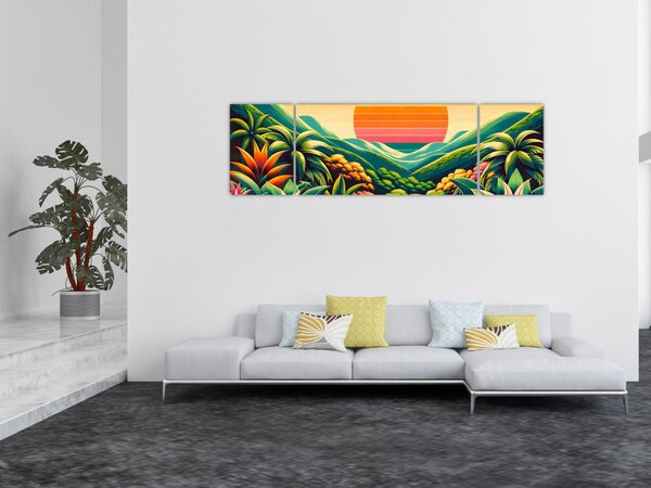 Obraz - Pestrobarevný západ slunce (170x50 cm)