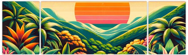 Obraz - Pestrobarevný západ slunce (170x50 cm)