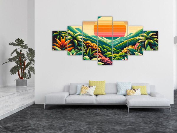 Obraz - Pestrobarevný západ slunce (210x100 cm)