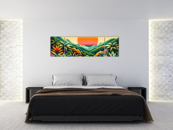 Obraz - Pestrobarevný západ slunce (170x50 cm)