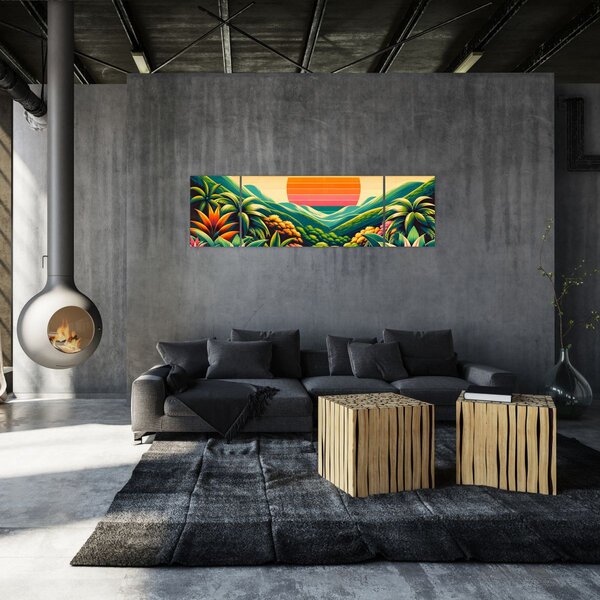 Obraz - Pestrobarevný západ slunce (170x50 cm)