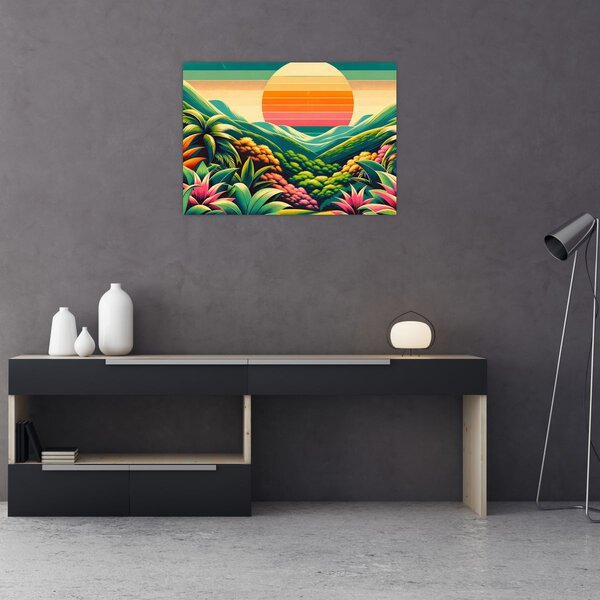 Obraz - Pestrobarevný západ slunce (70x50 cm)