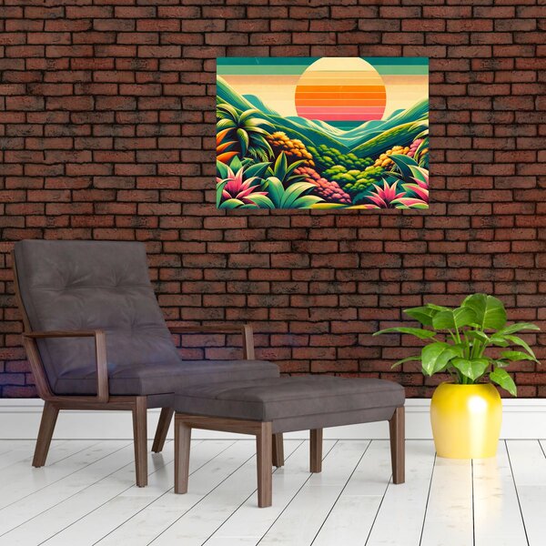 Obraz - Pestrobarevný západ slunce (70x50 cm)