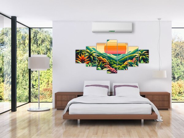 Obraz - Pestrobarevný západ slunce (210x100 cm)