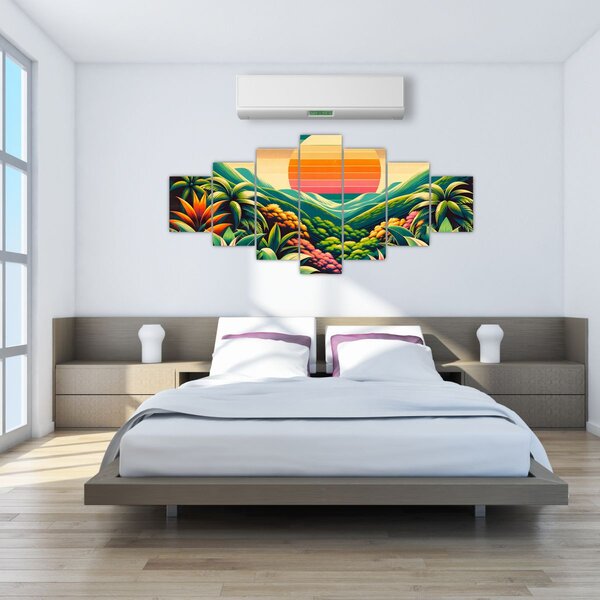 Obraz - Pestrobarevný západ slunce (210x100 cm)