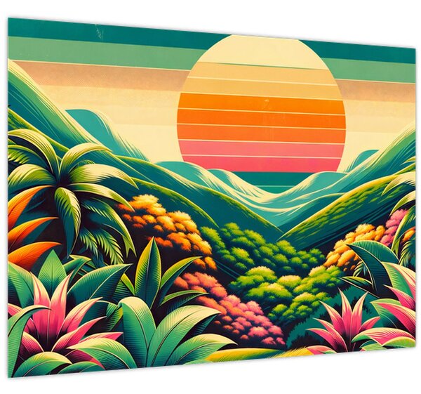 Obraz - Pestrobarevný západ slunce (70x50 cm)