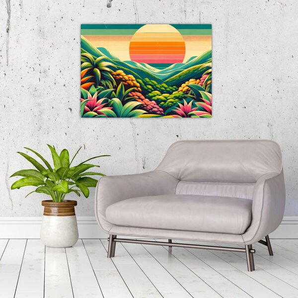 Obraz - Pestrobarevný západ slunce (70x50 cm)
