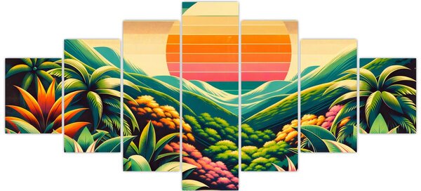 Obraz - Pestrobarevný západ slunce (210x100 cm)