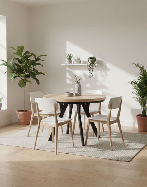 Rozkládací jídelní stůl Torino 90-190x90 cm, dub přírodní