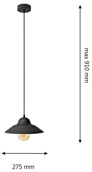 Lustr na lanku SORAPIS 1xE27/15W/230V černá