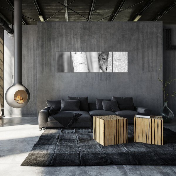 Obraz - Vlk v lese (170x50 cm)