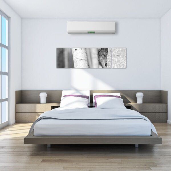 Obraz - Vlk v lese (170x50 cm)