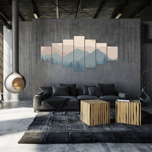 Obraz - Tyrkysové hory N⁰1 (210x100 cm)