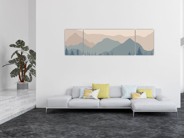 Obraz - Tyrkysové hory N⁰1 (170x50 cm)