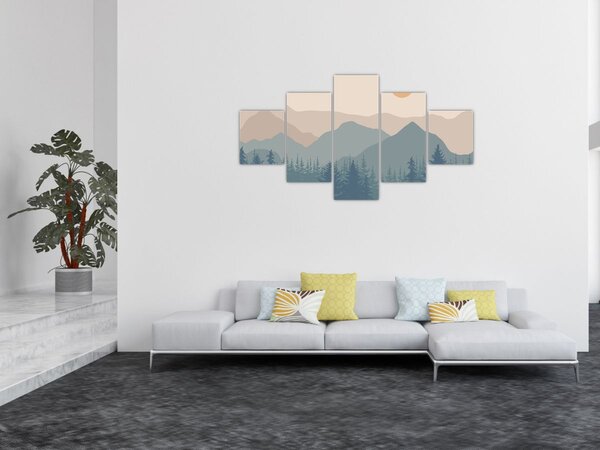 Obraz - Tyrkysové hory N⁰1 (125x70 cm)