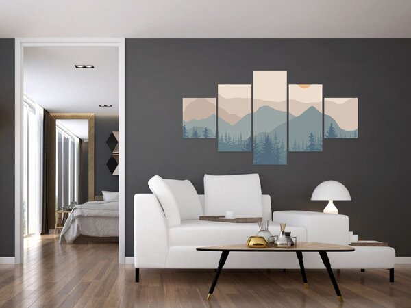 Obraz - Tyrkysové hory N⁰1 (125x70 cm)