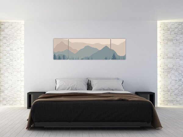Obraz - Tyrkysové hory N⁰1 (170x50 cm)
