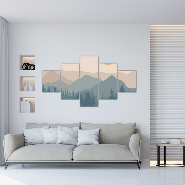 Obraz - Tyrkysové hory N⁰1 (125x70 cm)