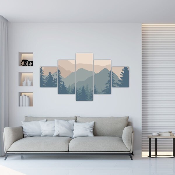 Obraz - Tyrkysové hory N⁰2 (125x70 cm)