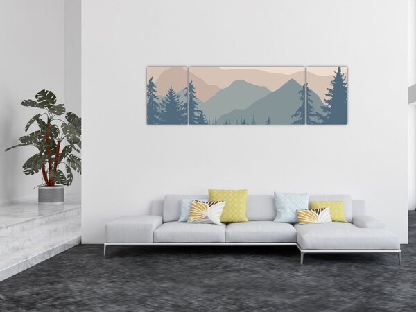 Obraz - Tyrkysové hory N⁰2 (170x50 cm)