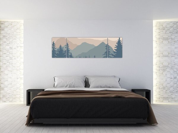 Obraz - Tyrkysové hory N⁰2 (170x50 cm)