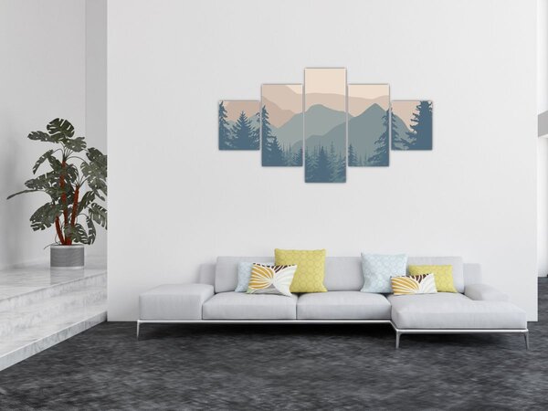 Obraz - Tyrkysové hory N⁰2 (125x70 cm)