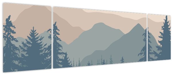 Obraz - Tyrkysové hory N⁰2 (170x50 cm)