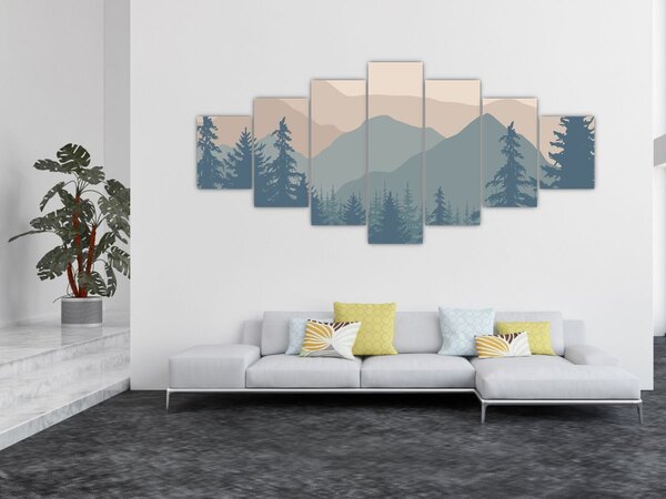 Obraz - Tyrkysové hory N⁰2 (210x100 cm)